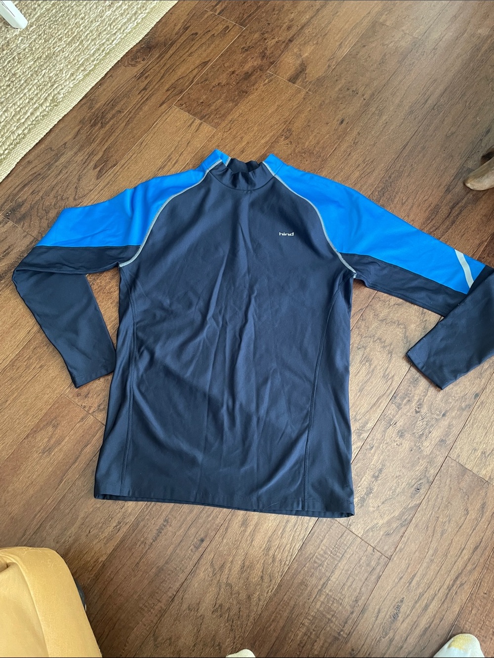 Hind Men’s Long Fleece lined Rash Guard - Black and Blue